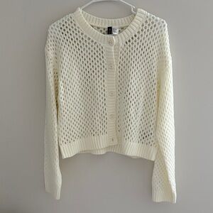Divided Cream Open-Knit Cardigan